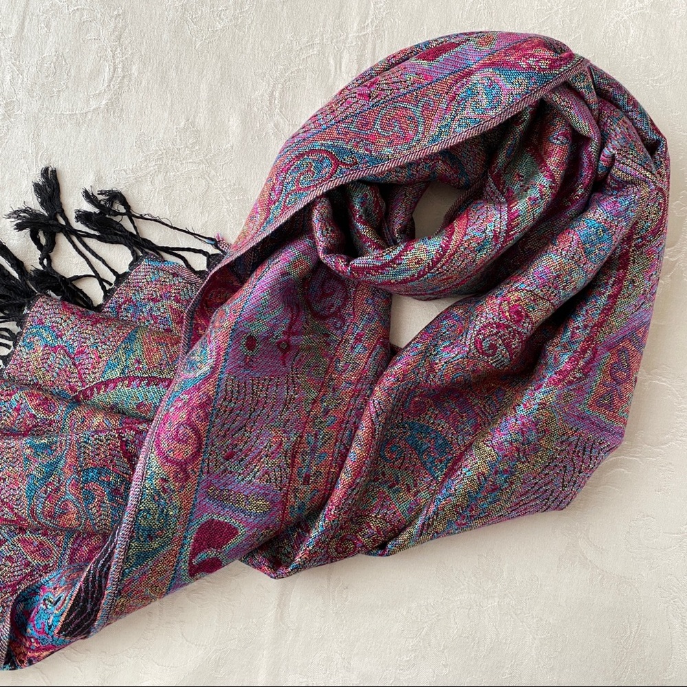 New Large Luxury Pashmina Multicolor Pattern Scarf Shawl